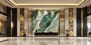 奢华大理石装饰的高端大厅