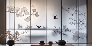 中式禅意茶室雅致风景