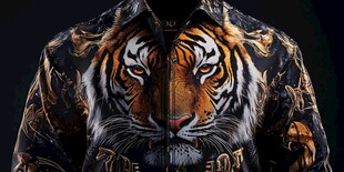 个性老虎印花时尚夹克