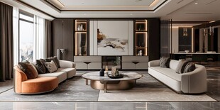 现代奢华风客厅室内设计