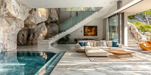 现代风室内泳池豪华休闲空间