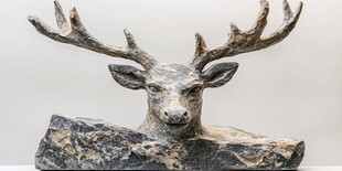 复古风鹿头雕塑摆件