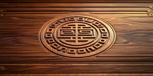 中式木雕寿字纹理图案