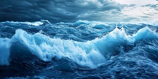 汹涌大海上的壮丽波涛