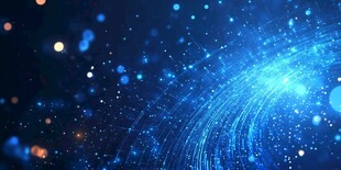 梦幻蓝色粒子流动背景