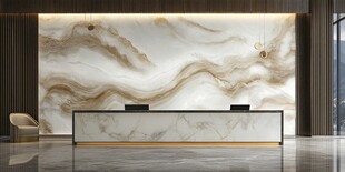 豪华大理石纹理前台背景墙