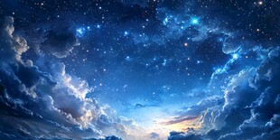 梦幻星空下的云海奇观