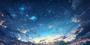 梦幻星空夜景图