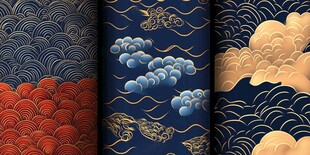 传统中式云纹海浪图案集