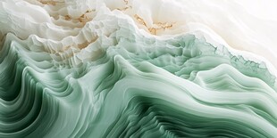 绿白渐变流体纹理艺术图