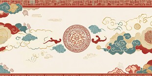 中式传统云纹祥瑞图案背景