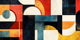 几何抽象艺术多彩图案