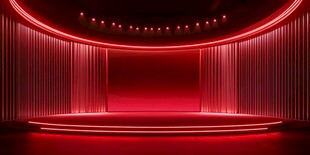 红色梦幻舞台场景设计