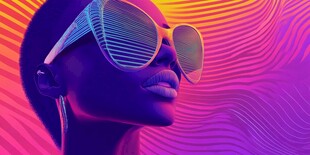 时尚酷感墨镜女性形象