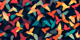 彩色飞鸟图案 灵动又绚丽