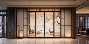 中式屏风装点雅致客厅空间