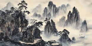 水墨山水间 云雾绕奇峰