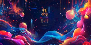 未来宇宙梦幻炫彩场景