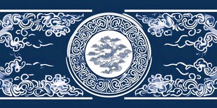 中式青花瓷纹古典装饰图案