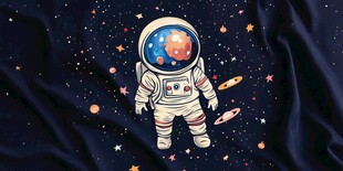 遨游太空的可爱宇航员