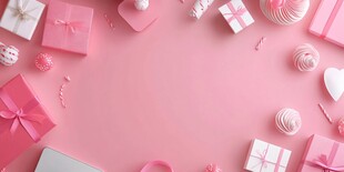 粉色系礼物营造浪漫氛围