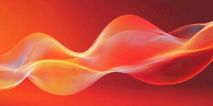 动感红色流动波纹背景图