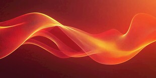 橙红色动感光波背景图