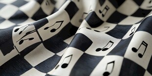 黑白格音乐风织物纹理