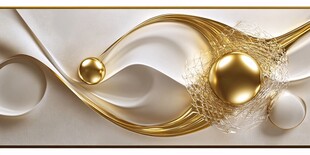 金色流线质感抽象艺术画面