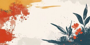 水墨花卉抽象背景图