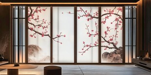 中式屏风美 梅花映雅室