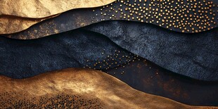 黑金质感抽象波浪背景图