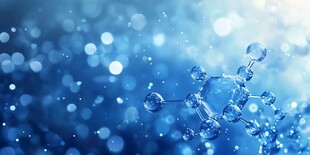 梦幻蓝色分子结构背景图