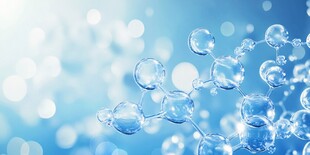 梦幻蓝色分子结构背景图