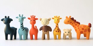 可爱长颈鹿动物玩偶集合