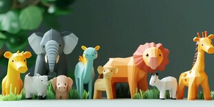 可爱多彩的动物玩具集合