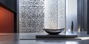 现代简约风镂空隔断室内景