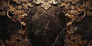 奢华黑金大理石雕花背景