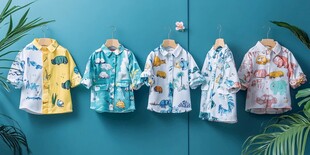 多彩儿童印花衬衫展示