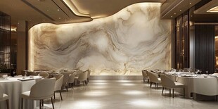 奢华大理石装饰的餐厅空间