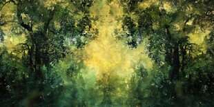 森林中的梦幻阳光景致