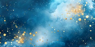 梦幻蓝金渐变星空背景图