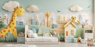 童趣梦幻儿童房温馨场景