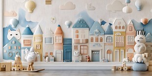 梦幻儿童房墙面装饰场景