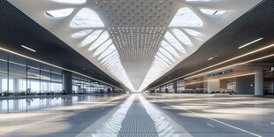 现代宽敞的室内建筑空间