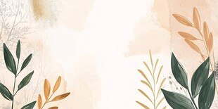 手绘植物边框背景图