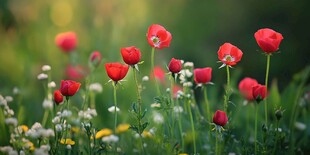 春日红罂粟绽放美景