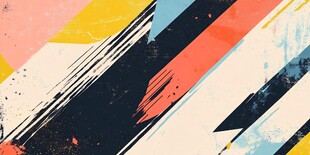 多彩几何笔触抽象艺术图案