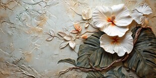 立体浮雕花卉墙面艺术