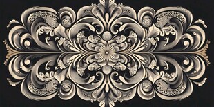 复古华丽对称花纹图案
